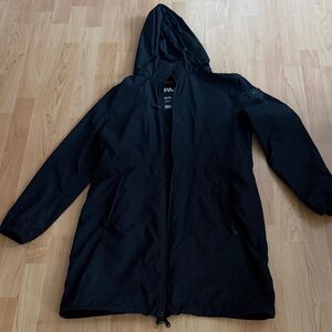 Black Hooded Pajar Rain Coat